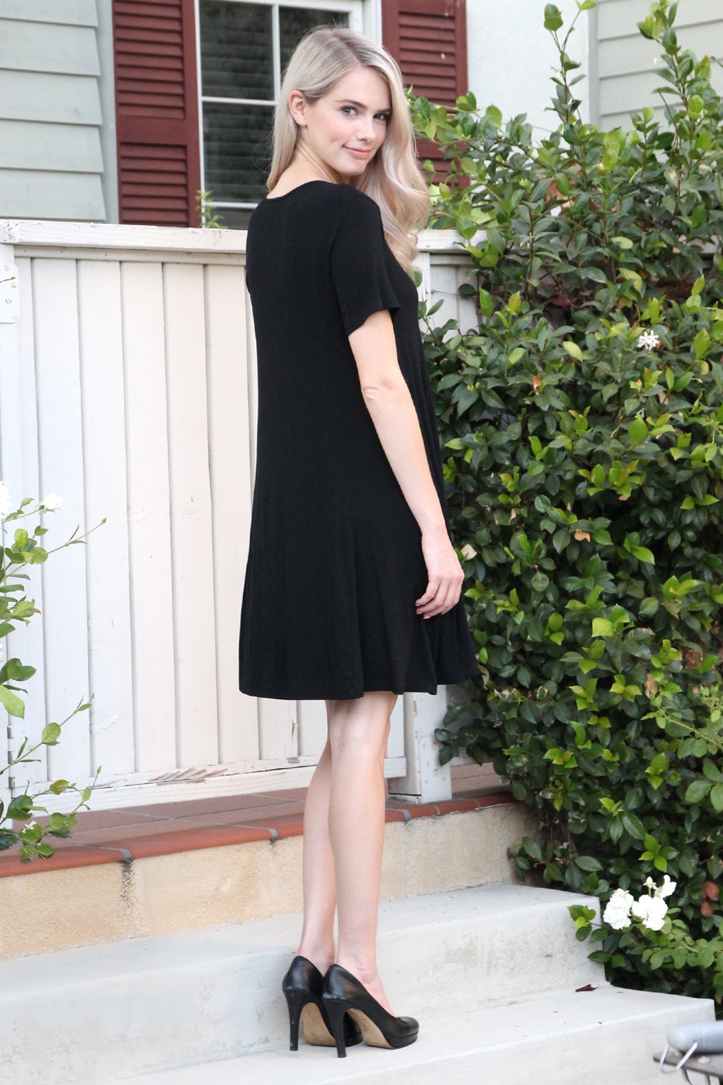Short Sleeve Strappy Pocket Dress